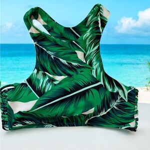 Cupshe Tropical Leaf Print Bikini Racerback Top